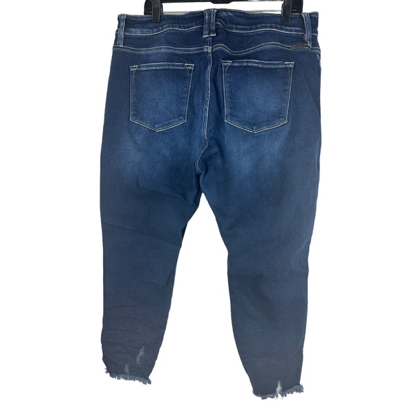 KanCan Skinny Curvy High Rise Frayed Hem Jean Blue Jeans Women's Plus Size 16 - Picture 3 of 10